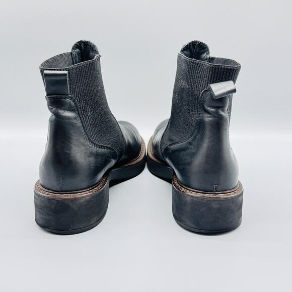 Emanuele Crasto Boots Womens 7 Black Leather Chelsea Classic Pull On Italy - Picture 6 of 11